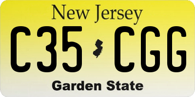 NJ license plate C35CGG