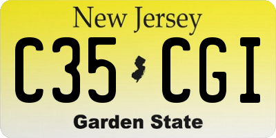 NJ license plate C35CGI