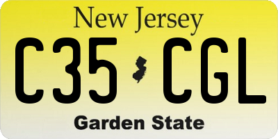 NJ license plate C35CGL