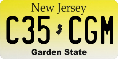 NJ license plate C35CGM