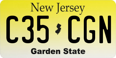 NJ license plate C35CGN
