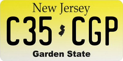 NJ license plate C35CGP