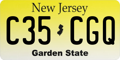 NJ license plate C35CGQ