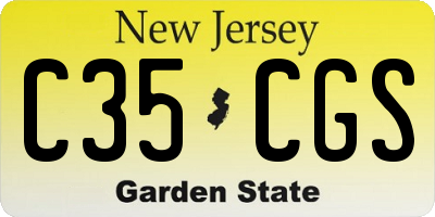 NJ license plate C35CGS