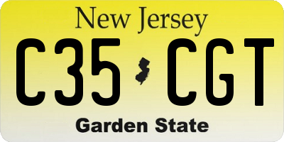 NJ license plate C35CGT