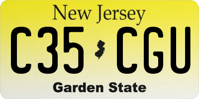 NJ license plate C35CGU