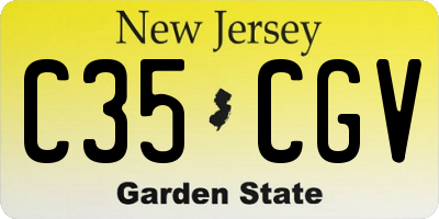 NJ license plate C35CGV