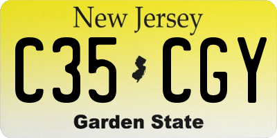 NJ license plate C35CGY