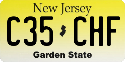 NJ license plate C35CHF