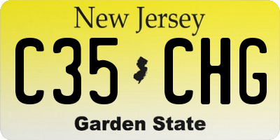 NJ license plate C35CHG