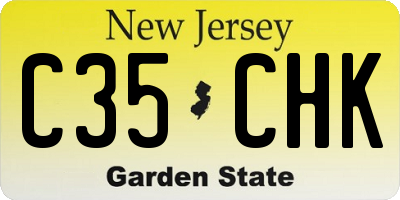NJ license plate C35CHK