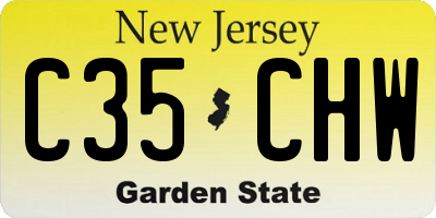 NJ license plate C35CHW