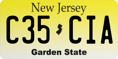 NJ license plate C35CIA