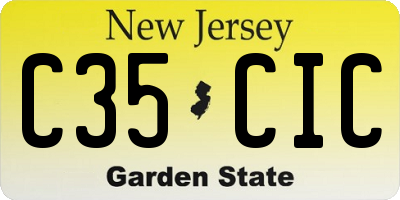 NJ license plate C35CIC