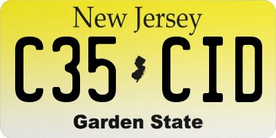 NJ license plate C35CID