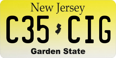 NJ license plate C35CIG