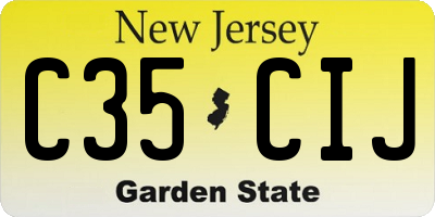 NJ license plate C35CIJ