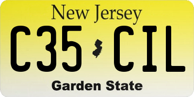 NJ license plate C35CIL