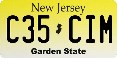 NJ license plate C35CIM