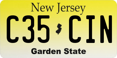 NJ license plate C35CIN