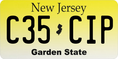 NJ license plate C35CIP
