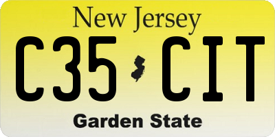 NJ license plate C35CIT