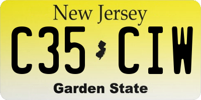 NJ license plate C35CIW