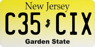 NJ license plate C35CIX