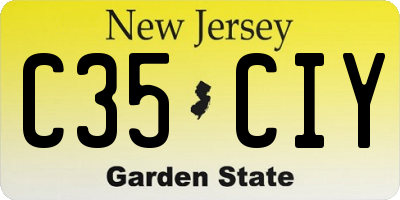 NJ license plate C35CIY