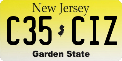 NJ license plate C35CIZ