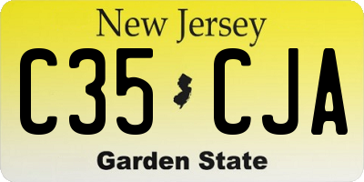 NJ license plate C35CJA