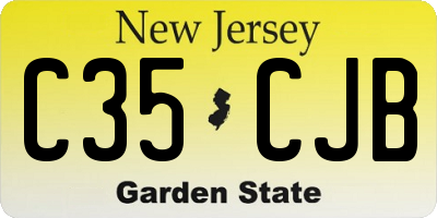 NJ license plate C35CJB
