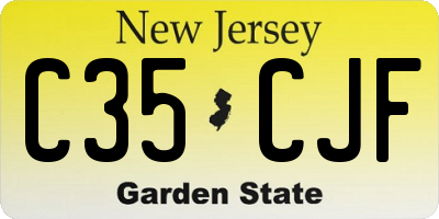 NJ license plate C35CJF