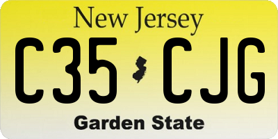 NJ license plate C35CJG