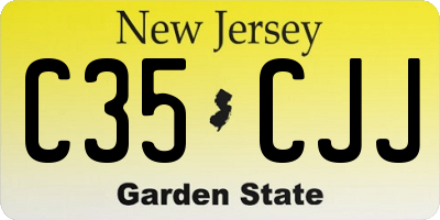 NJ license plate C35CJJ