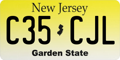 NJ license plate C35CJL