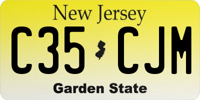 NJ license plate C35CJM
