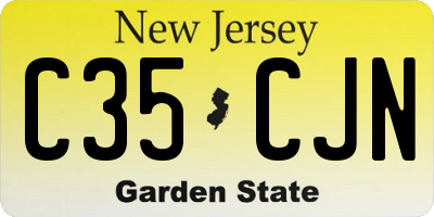 NJ license plate C35CJN