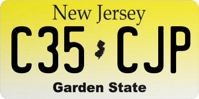 NJ license plate C35CJP