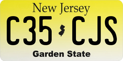 NJ license plate C35CJS