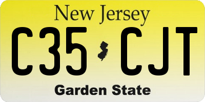NJ license plate C35CJT