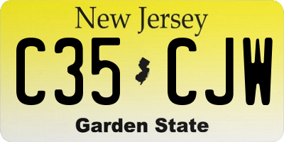NJ license plate C35CJW