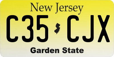 NJ license plate C35CJX