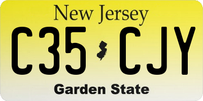 NJ license plate C35CJY