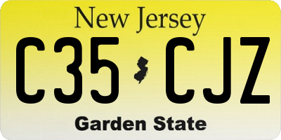NJ license plate C35CJZ