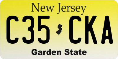 NJ license plate C35CKA