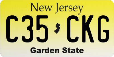 NJ license plate C35CKG