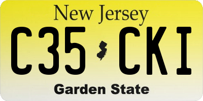 NJ license plate C35CKI
