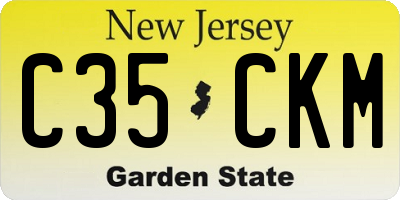 NJ license plate C35CKM