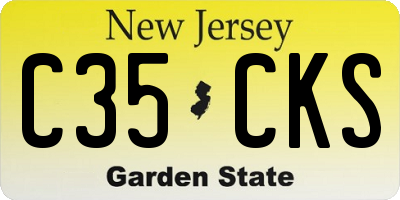 NJ license plate C35CKS